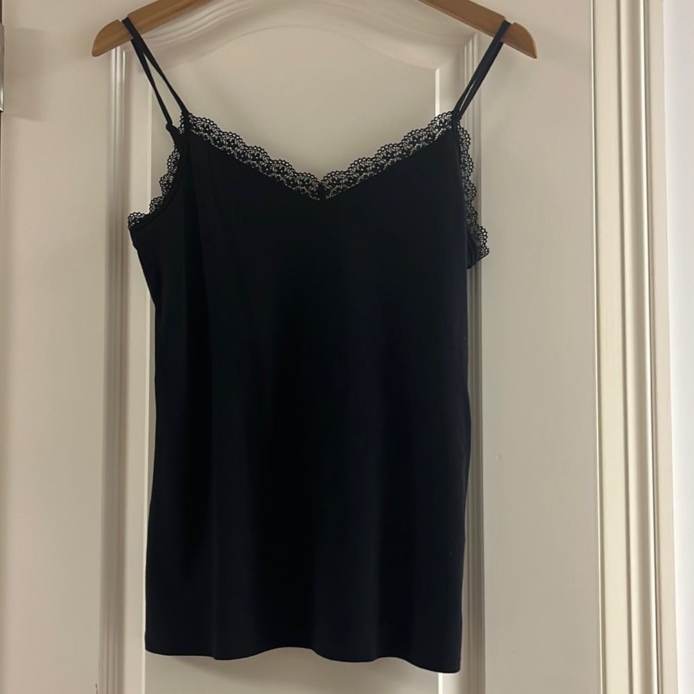 Loft Black Lace Top Tank Top Size Small